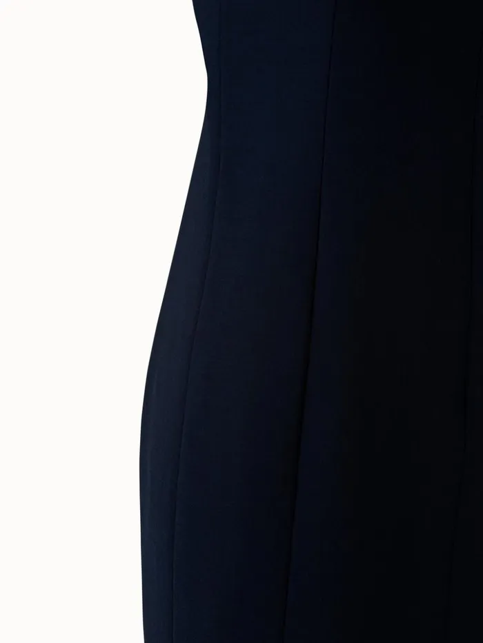 Sleeveless Sheath Dress From Wool DoubleFace Navy Women Akris Dresses