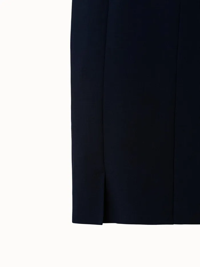 Sleeveless Sheath Dress From Wool DoubleFace Navy Women Akris Dresses