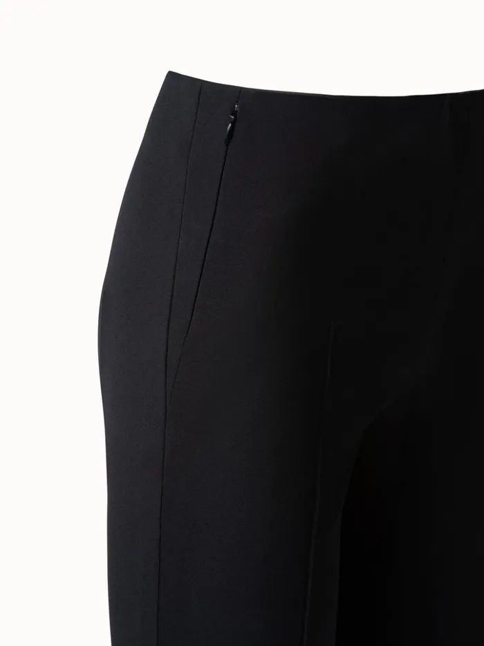 Slim Leg Silk Crpe Pants Black Women Akris Pants