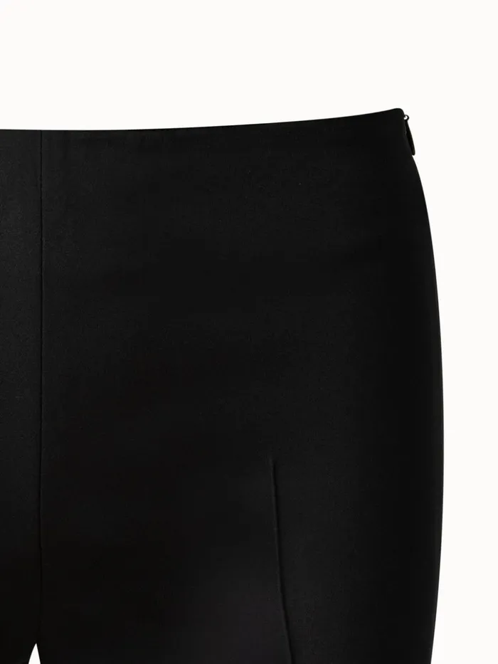 Slim Leg Silk Crpe Pants Black Women Akris Pants