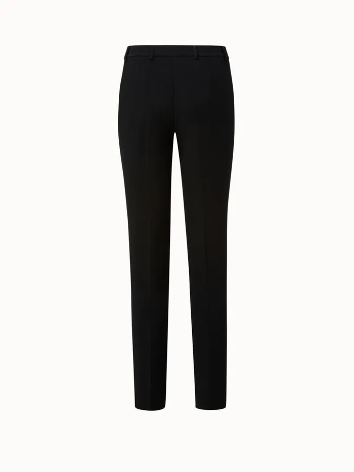 Slim Leg Wool Pants Black Women Akris Pants