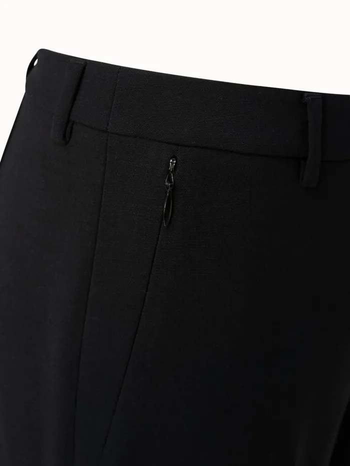 Slim Leg Wool Pants Black Women Akris Pants