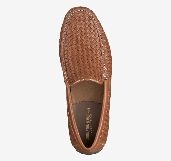 SlipOns and Loafers Baldwin Driver Woven SlipOn Loafer Tan Sheepskin Johnston and Murphy Men