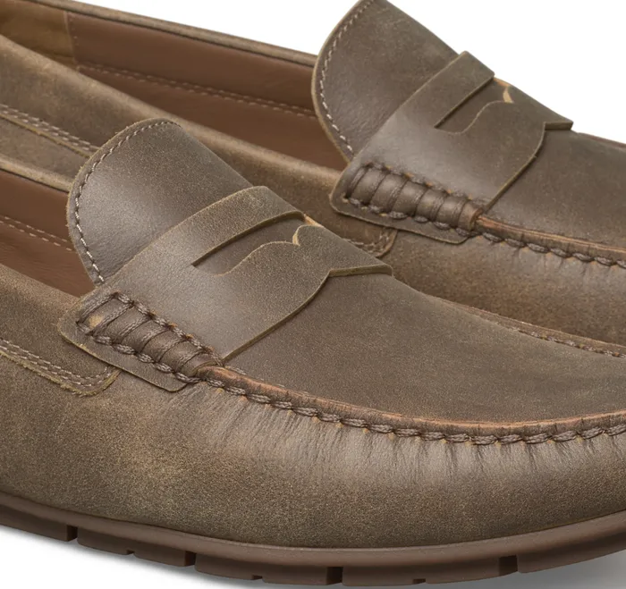 SlipOns and Loafers Johnston and Murphy Men Baldwin Driver Penny Loafer Brown American Full Grain