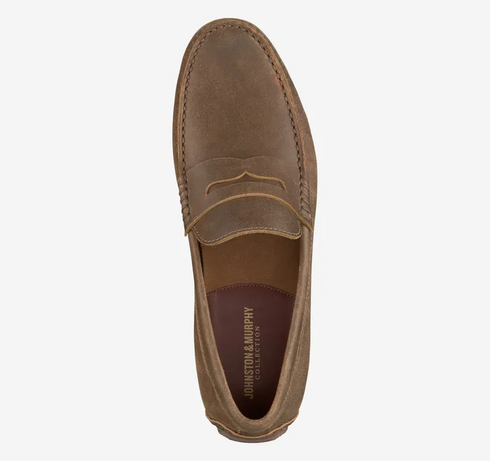SlipOns and Loafers Johnston and Murphy Men Baldwin Driver Penny Loafer Brown American Full Grain