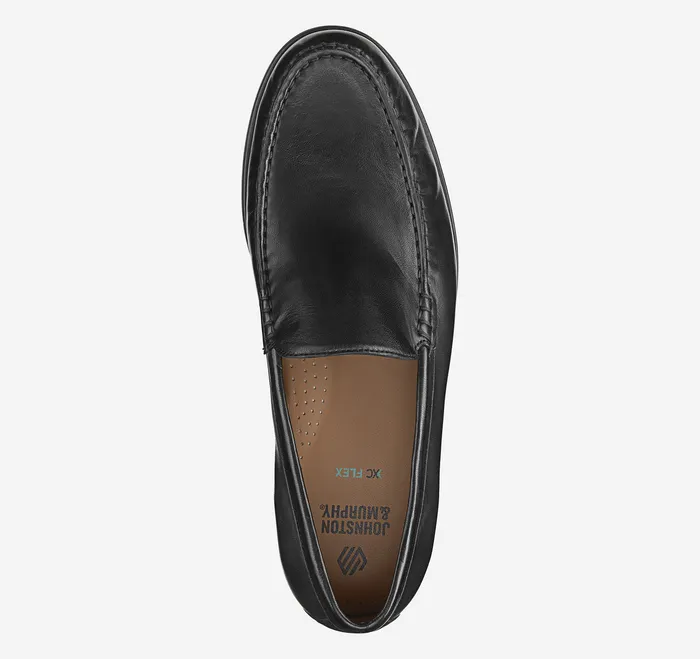 SlipOns and Loafers Men Johnston and Murphy Harrison Venetian Loafer Black Glove Leather