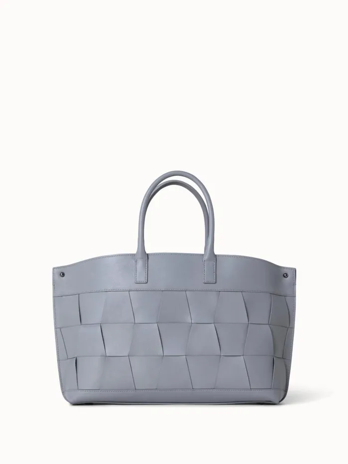 Small Ai Messenger Bag In Braided Leather Trapezoids Felt Women Akris Tote Bags