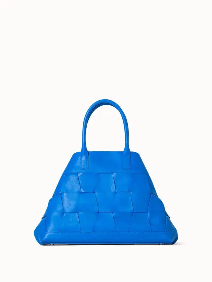 Small Ai Messenger Bag In Braided Trapezoids Leather Regatta Women Akris Top Handle Bags