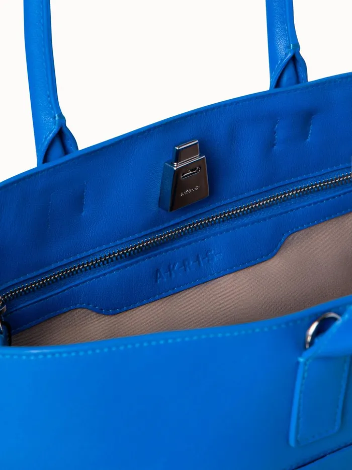 Small Ai Messenger Bag In Braided Trapezoids Leather Regatta Women Akris Top Handle Bags