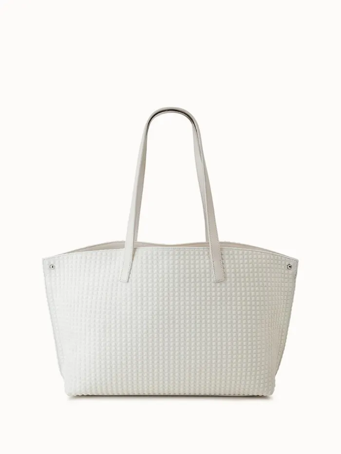 Small Ai Shoulder Bag In Techno Trapezoid Fabric White Women Akris Tote Bags