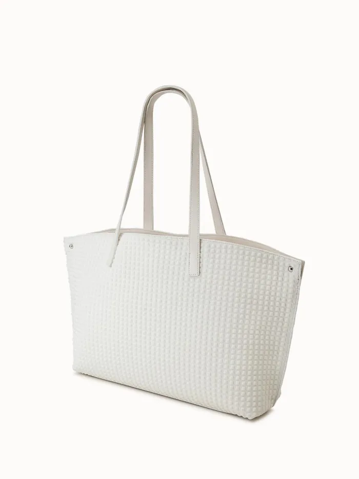Small Ai Shoulder Bag In Techno Trapezoid Fabric White Women Akris Tote Bags