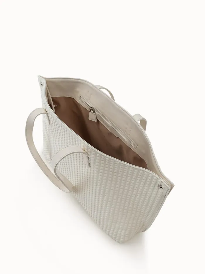 Small Ai Shoulder Bag In Techno Trapezoid Fabric White Women Akris Tote Bags