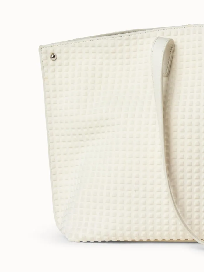 Small Ai Shoulder Bag In Techno Trapezoid Fabric White Women Akris Tote Bags
