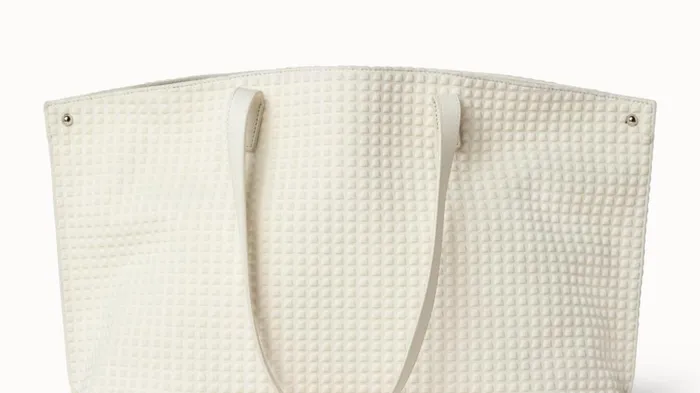 Small Ai Shoulder Bag In Techno Trapezoid Fabric White Women Akris Tote Bags