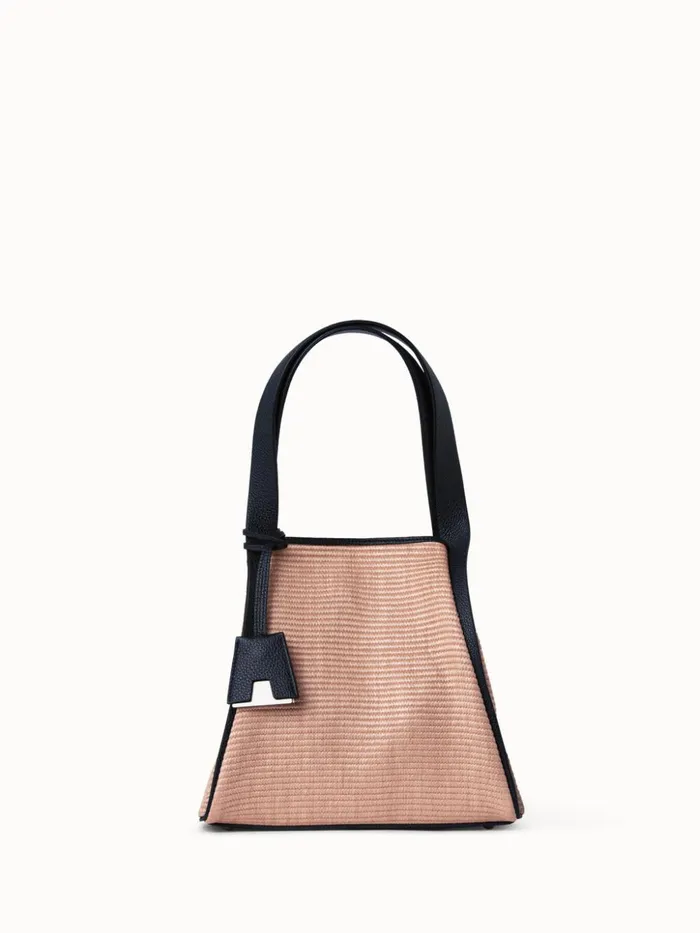 Small Alex Tote Bag In Raffia Camelblack Women Akris Shoulder Bags
