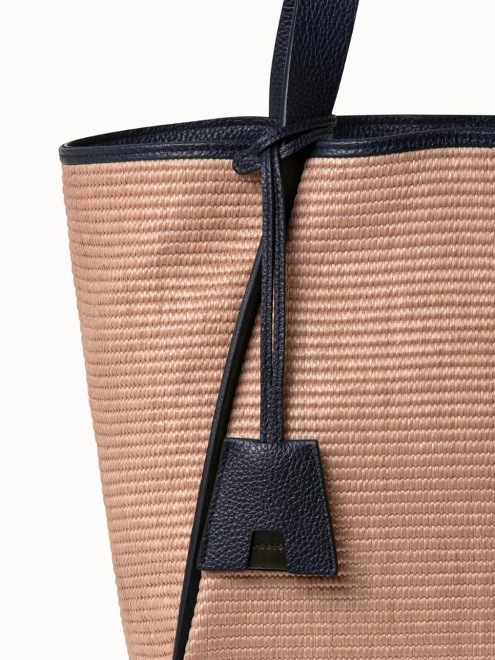 Small Alex Tote Bag In Raffia Camelblack Women Akris Shoulder Bags