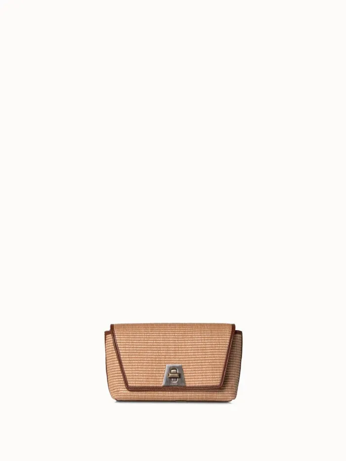 Small Anouk Day Bag In Raffia Camelcaramel Women Akris Shoulder Bags