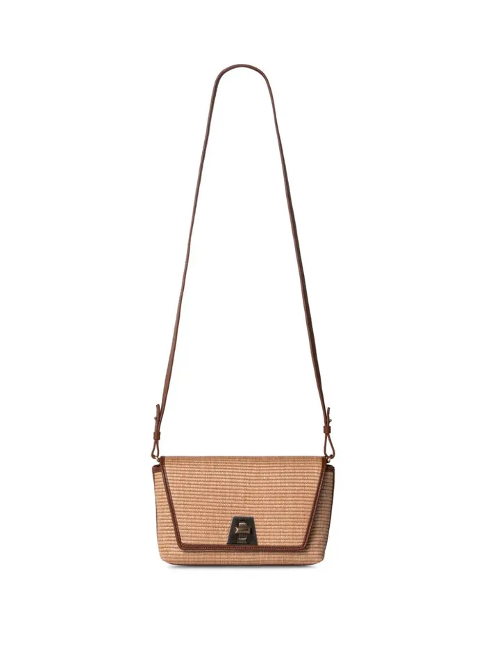 Small Anouk Day Bag In Raffia Camelcaramel Women Akris Shoulder Bags