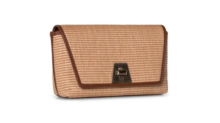 Small Anouk Day Bag In Raffia Camelcaramel Women Akris Shoulder Bags