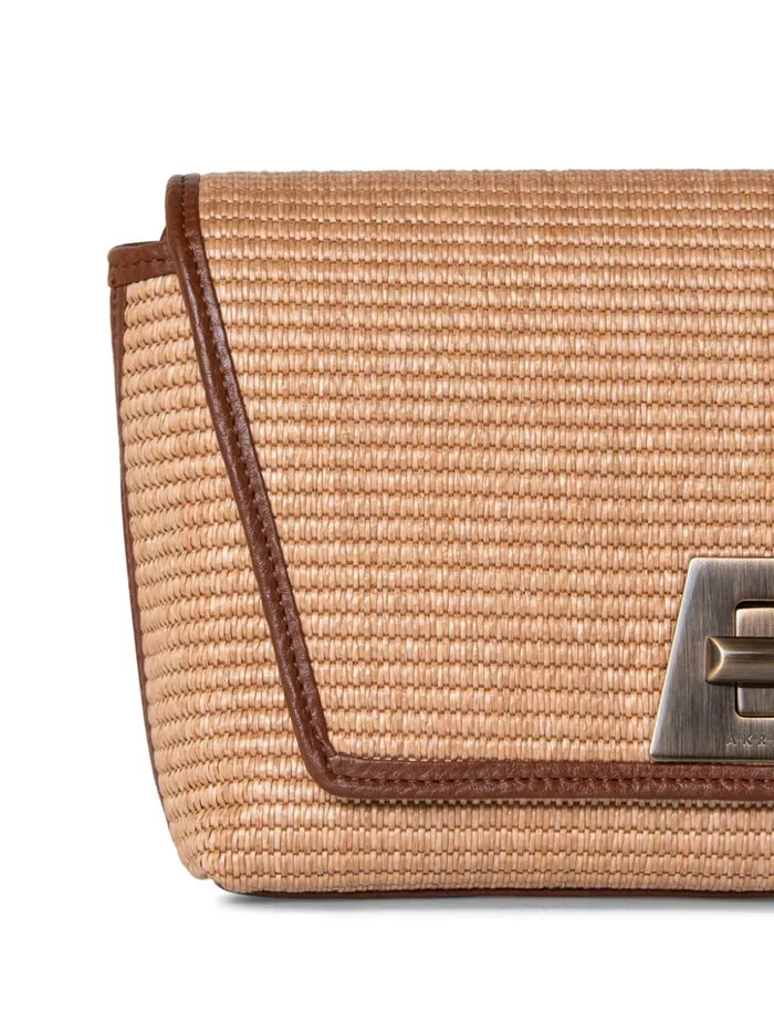 Small Anouk Day Bag In Raffia Camelcaramel Women Akris Shoulder Bags