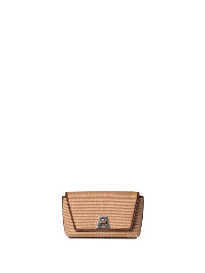 Small Anouk Day Bag In Raffia Camelcaramel Women Akris Shoulder Bags