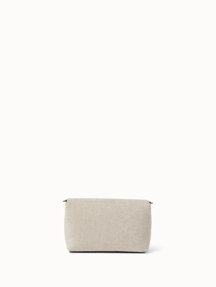 Small Anouk Day Bag In Trapezoid Square Print On Canvas Blackalabaster Women Akris Crossbody Bags