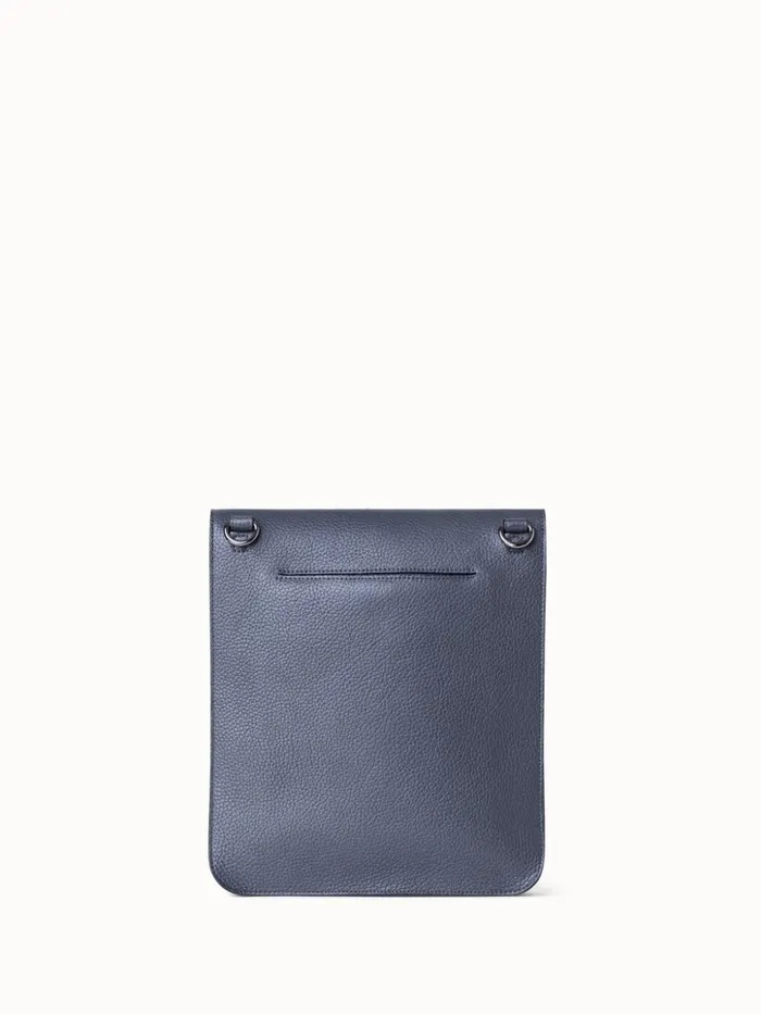 Small Anouk Messenger Bag In Leather Graphite Women Akris Crossbody Bags