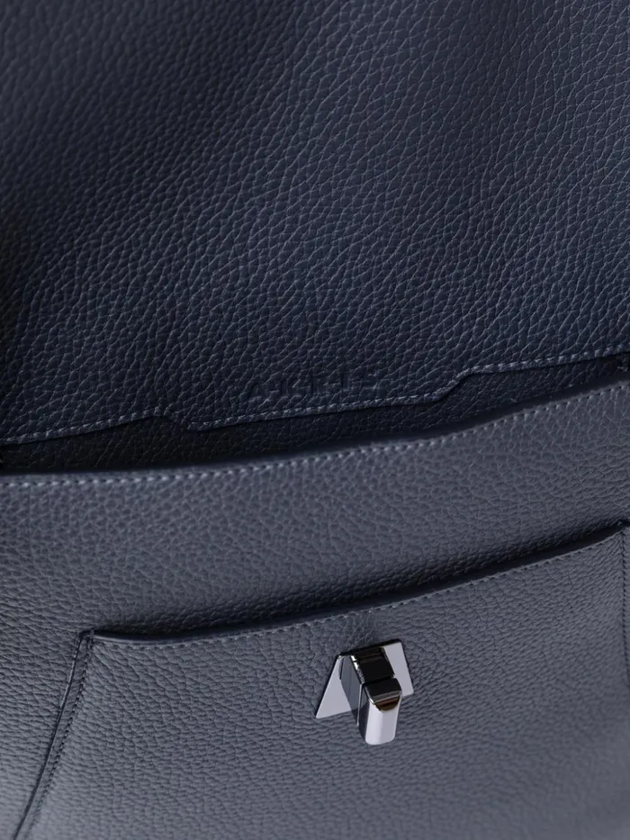 Small Anouk Messenger Bag In Leather Graphite Women Akris Crossbody Bags