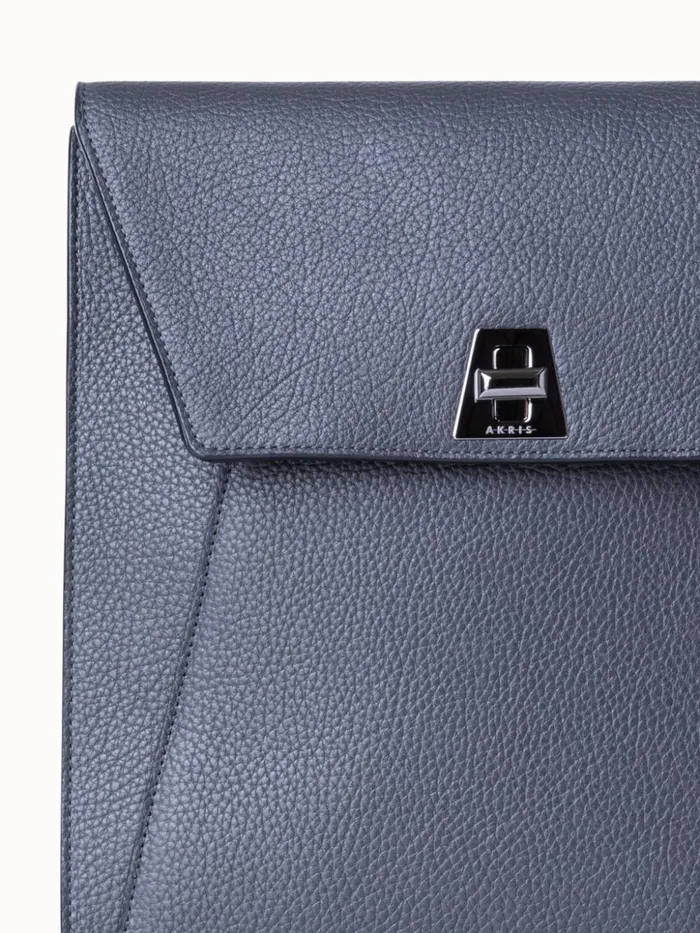 Small Anouk Messenger Bag In Leather Graphite Women Akris Crossbody Bags