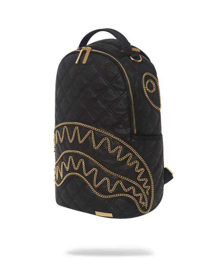 SPRAYGROUND Backpacks NOIR QUILT GOLD CHAIN SHARK BACKPACK DLXV 8211 Universal SPRAYGROUND Backpacks NOIR QUILT GOLD CHAIN SHARK BACKPACK DLXV 8211 Universal