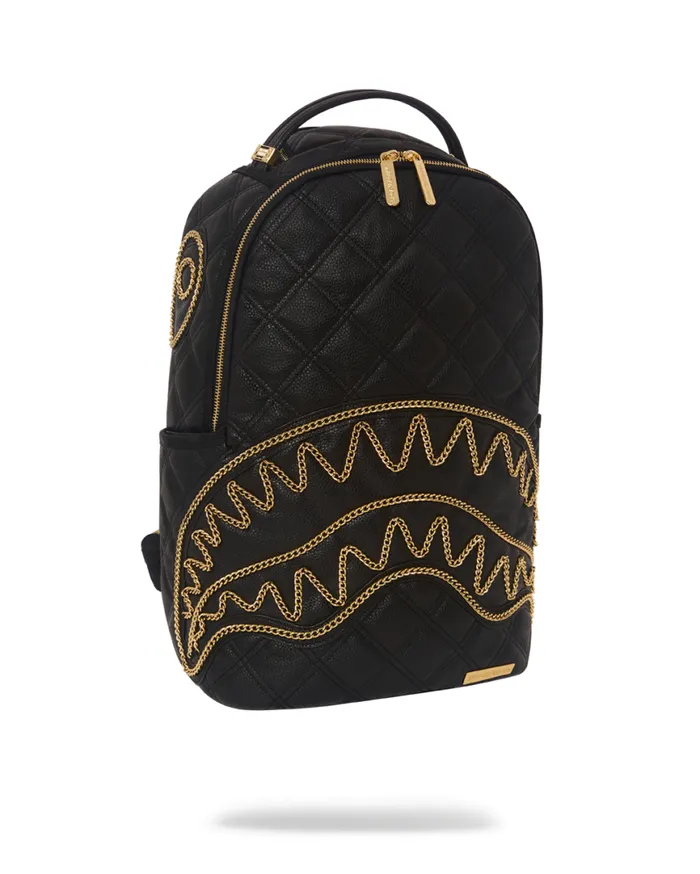SPRAYGROUND Backpacks NOIR QUILT GOLD CHAIN SHARK BACKPACK DLXV 8211 Universal SPRAYGROUND Backpacks NOIR QUILT GOLD CHAIN SHARK BACKPACK DLXV 8211 Universal