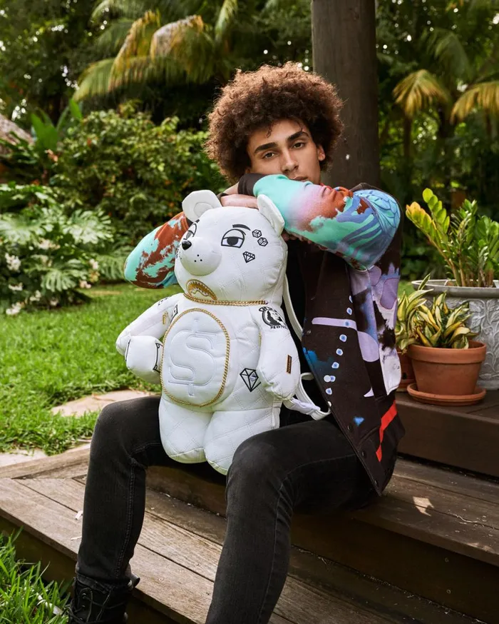 SPRAYGROUND Backpacks RIVIERA LE BLANC GOLD CHAIN MONEYBEAR TEDDYBEAR BACKPACK 8211 Universal SPRAYGROUND Backpacks RIVIERA LE BLANC GOLD CHAIN MONEYBEAR TEDDYBEAR BACKPACK 8211 Universal