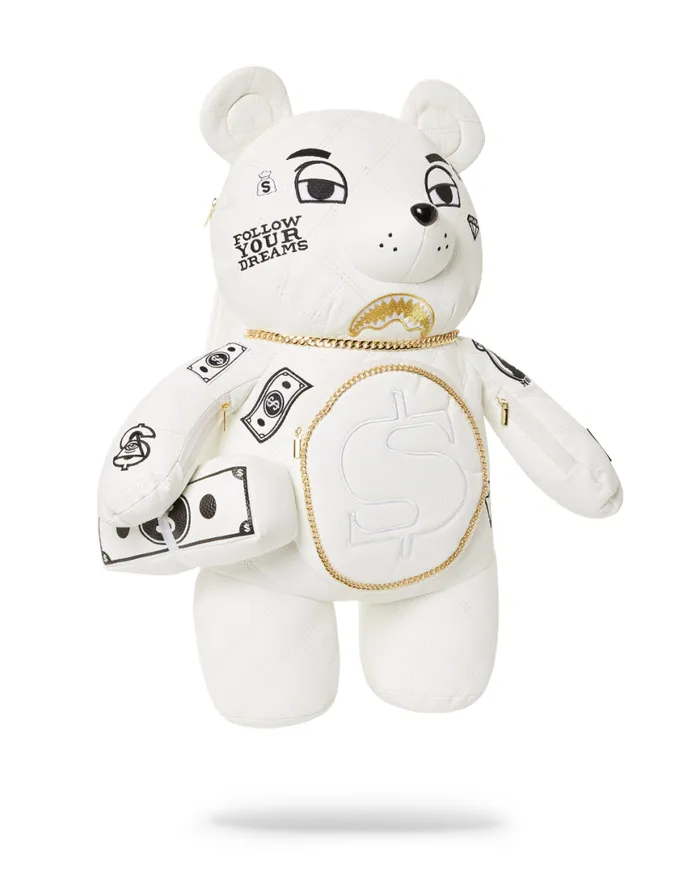 SPRAYGROUND Backpacks RIVIERA LE BLANC GOLD CHAIN MONEYBEAR TEDDYBEAR BACKPACK 8211 Universal SPRAYGROUND Backpacks RIVIERA LE BLANC GOLD CHAIN MONEYBEAR TEDDYBEAR BACKPACK 8211 Universal
