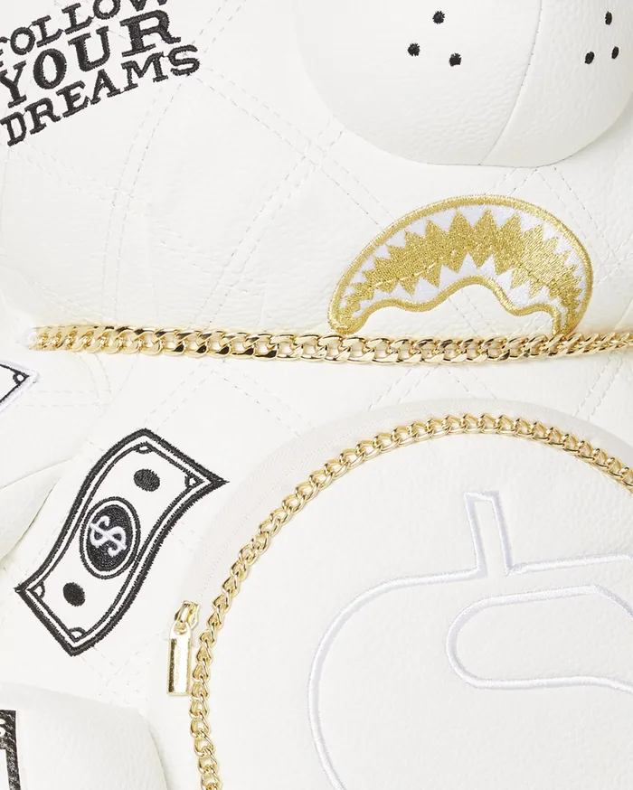 SPRAYGROUND Backpacks RIVIERA LE BLANC GOLD CHAIN MONEYBEAR TEDDYBEAR BACKPACK 8211 Universal SPRAYGROUND Backpacks RIVIERA LE BLANC GOLD CHAIN MONEYBEAR TEDDYBEAR BACKPACK 8211 Universal