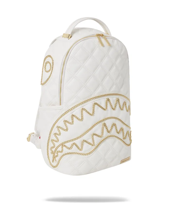 SPRAYGROUND Backpacks RIVIERA LE BLANC GOLD CHAIN SHARK BACKPACK DLXV 8211 Universal SPRAYGROUND Backpacks RIVIERA LE BLANC GOLD CHAIN SHARK BACKPACK DLXV 8211 Universal
