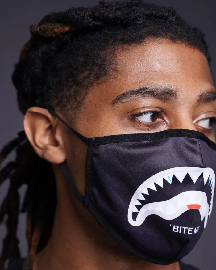 SPRAYGROUND Face Masks BITE ME SHARK BLK POLYESTER FACE MASK 8211 Universal SPRAYGROUND Face Masks BITE ME SHARK BLK POLYESTER FACE MASK 8211 Universal