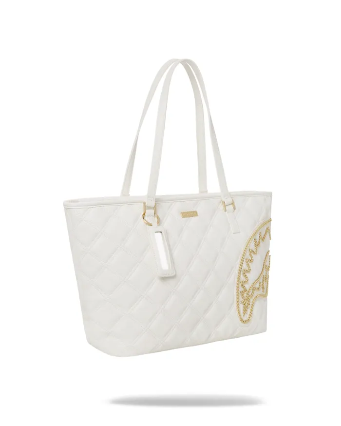 SPRAYGROUND Handbags RIVIERA LE BLANC GOLD CHAIN SHARK TOTE 8211 Universal SPRAYGROUND Handbags RIVIERA LE BLANC GOLD CHAIN SHARK TOTE 8211 Universal