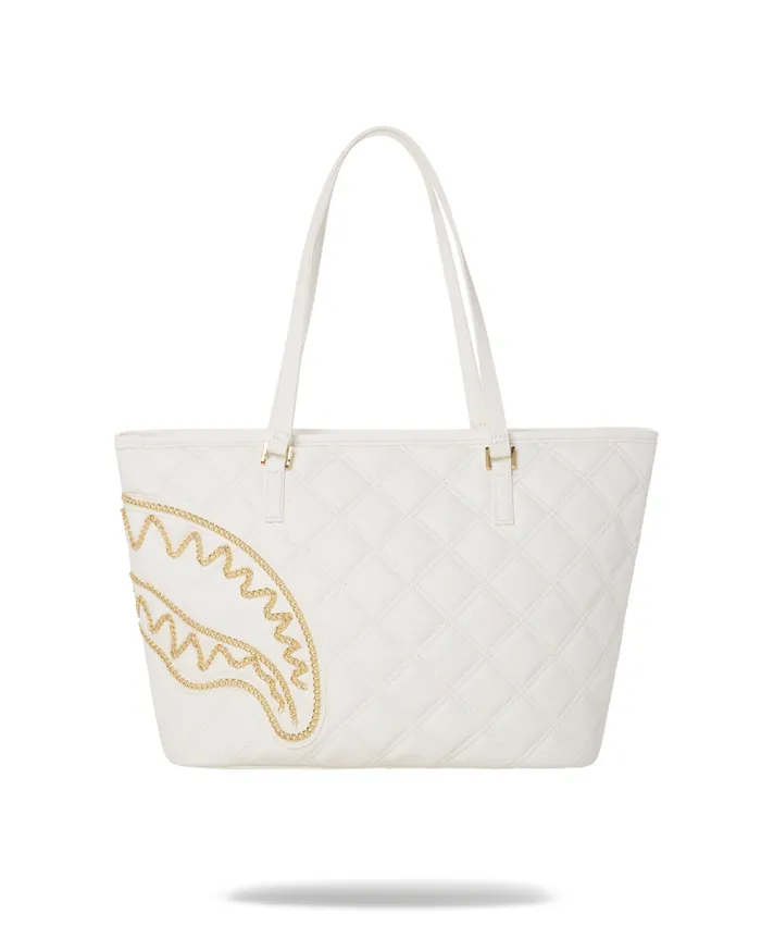 SPRAYGROUND Handbags RIVIERA LE BLANC GOLD CHAIN SHARK TOTE 8211 Universal SPRAYGROUND Handbags RIVIERA LE BLANC GOLD CHAIN SHARK TOTE 8211 Universal