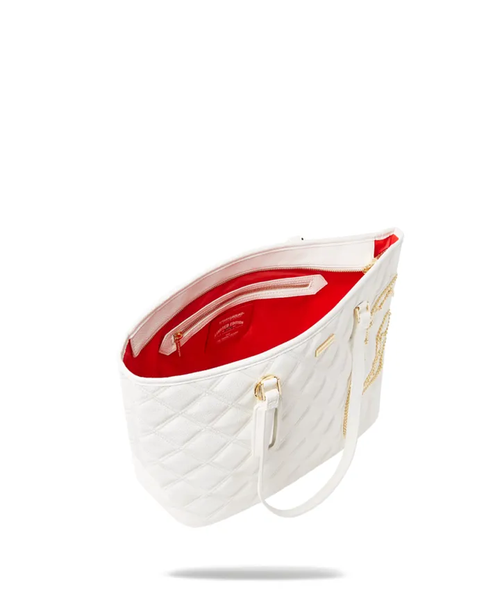 SPRAYGROUND Handbags RIVIERA LE BLANC GOLD CHAIN SHARK TOTE 8211 Universal SPRAYGROUND Handbags RIVIERA LE BLANC GOLD CHAIN SHARK TOTE 8211 Universal