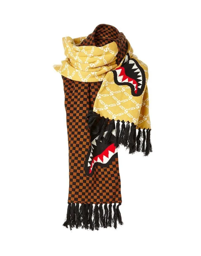 SPRAYGROUND Ski Masks SPLIT CHECKERED SHARK SCARF 8211 Universal SPRAYGROUND Ski Masks SPLIT CHECKERED SHARK SCARF 8211 Universal