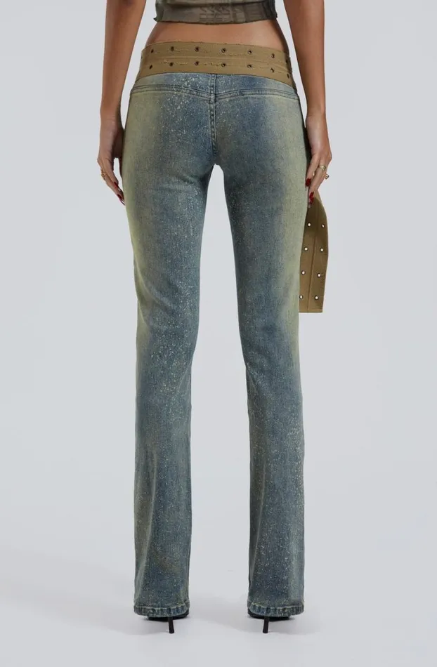 Statement Jeans Women Jaded London Strap Up Stonewash Jeans