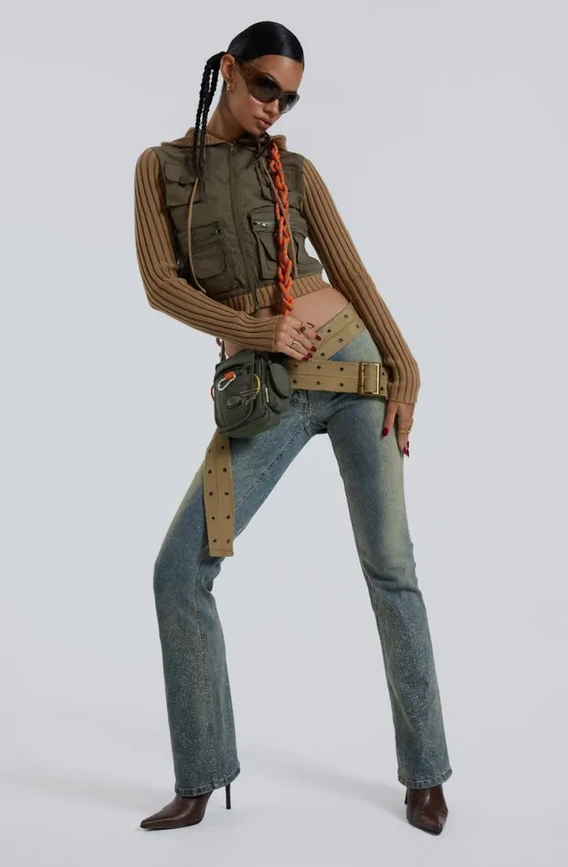 Statement Jeans Women Jaded London Strap Up Stonewash Jeans