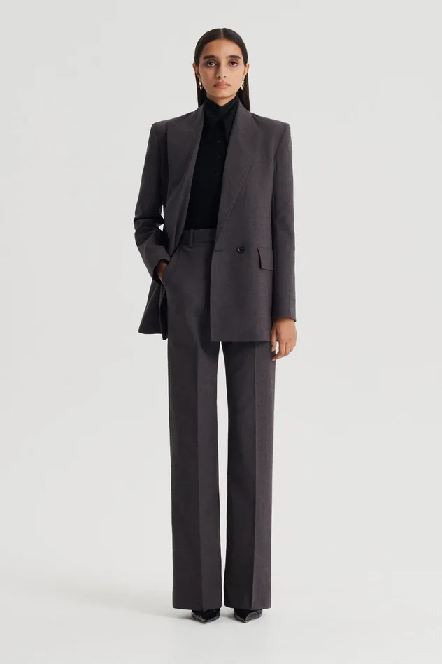 STRIPE MID RISE TROUSER GREY Women Trousers Scanlan Theodore