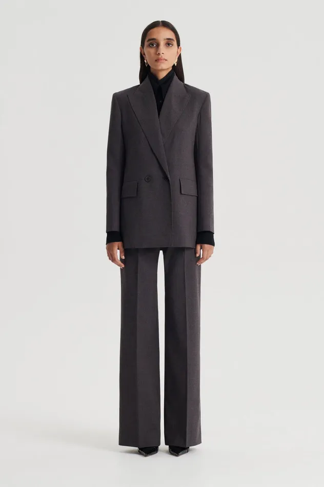 STRIPE MID RISE TROUSER GREY Women Trousers Scanlan Theodore STRIPE MID RISE TROUSER GREY Women Trousers Scanlan Theodore