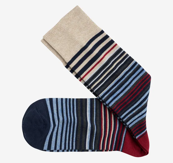 Striped Dress Socks NavyBurgundy Heathered Multi Stripe Accessories Johnston and Murphy Men