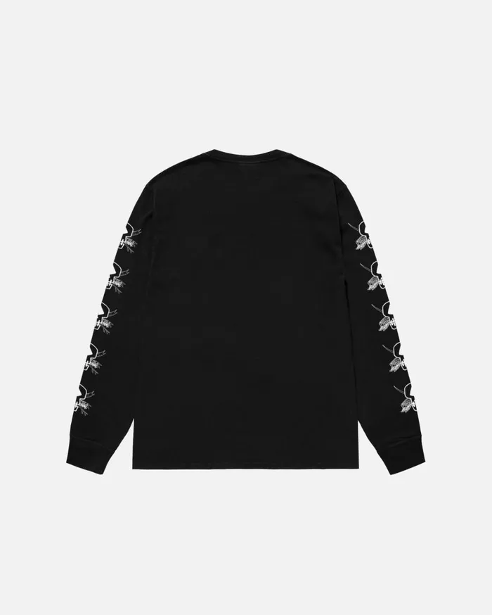 Stussy Tees FOILS LS TEE PIGMENT DYED Black 8211 MenWomen