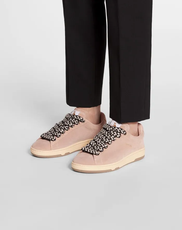 Suede Curb Lite Sneakers Light Pink Women Lanvin Sneakers