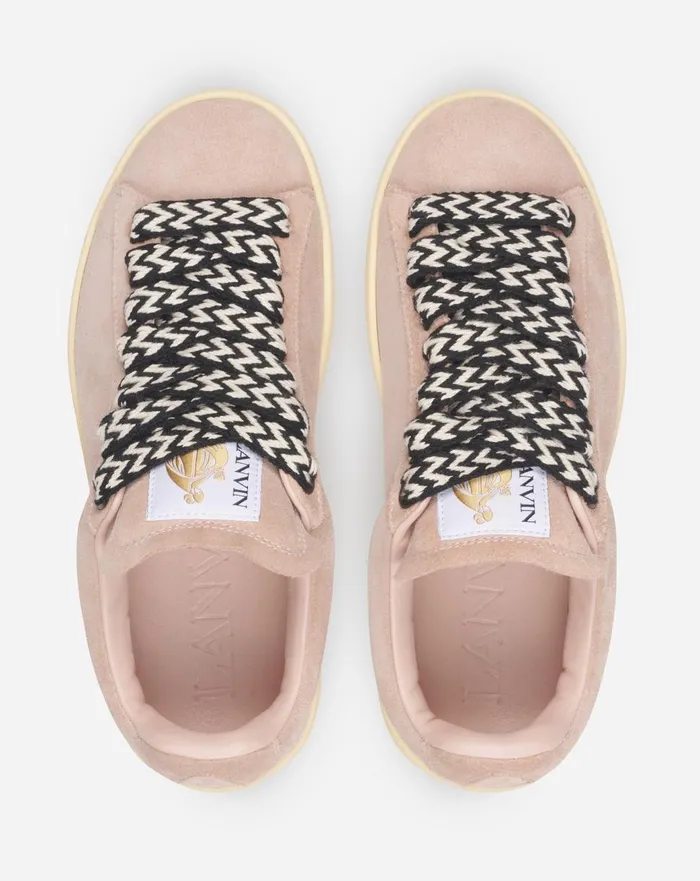 Suede Curb Lite Sneakers Light Pink Women Lanvin Sneakers