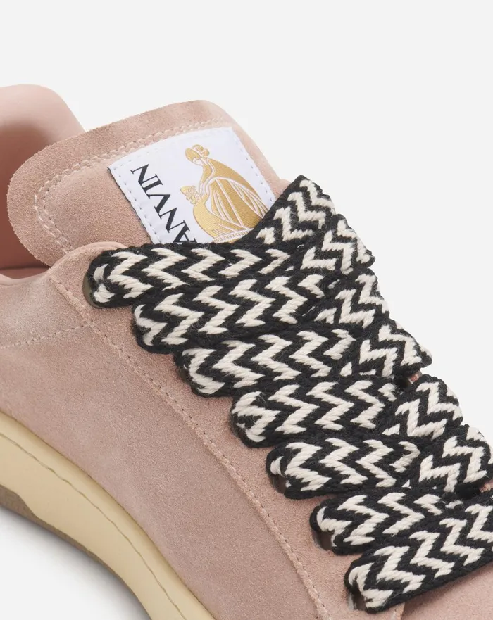 Suede Curb Lite Sneakers Light Pink Women Lanvin Sneakers