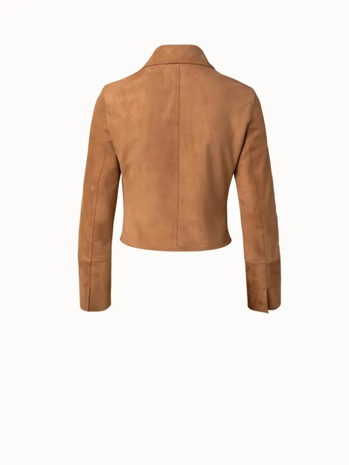 Suede Motorbike Jacket Cardboard Women Akris Jackets